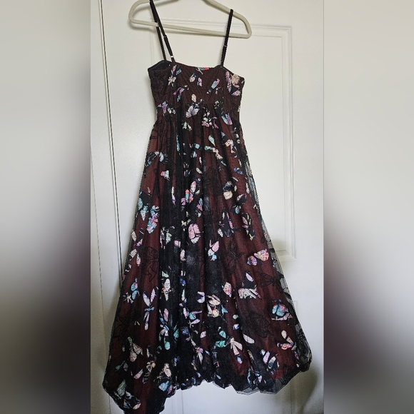 Anthropologie Geisha Designs Butterfly Appliqué Midi Dress, Small - Picture 7 of 7